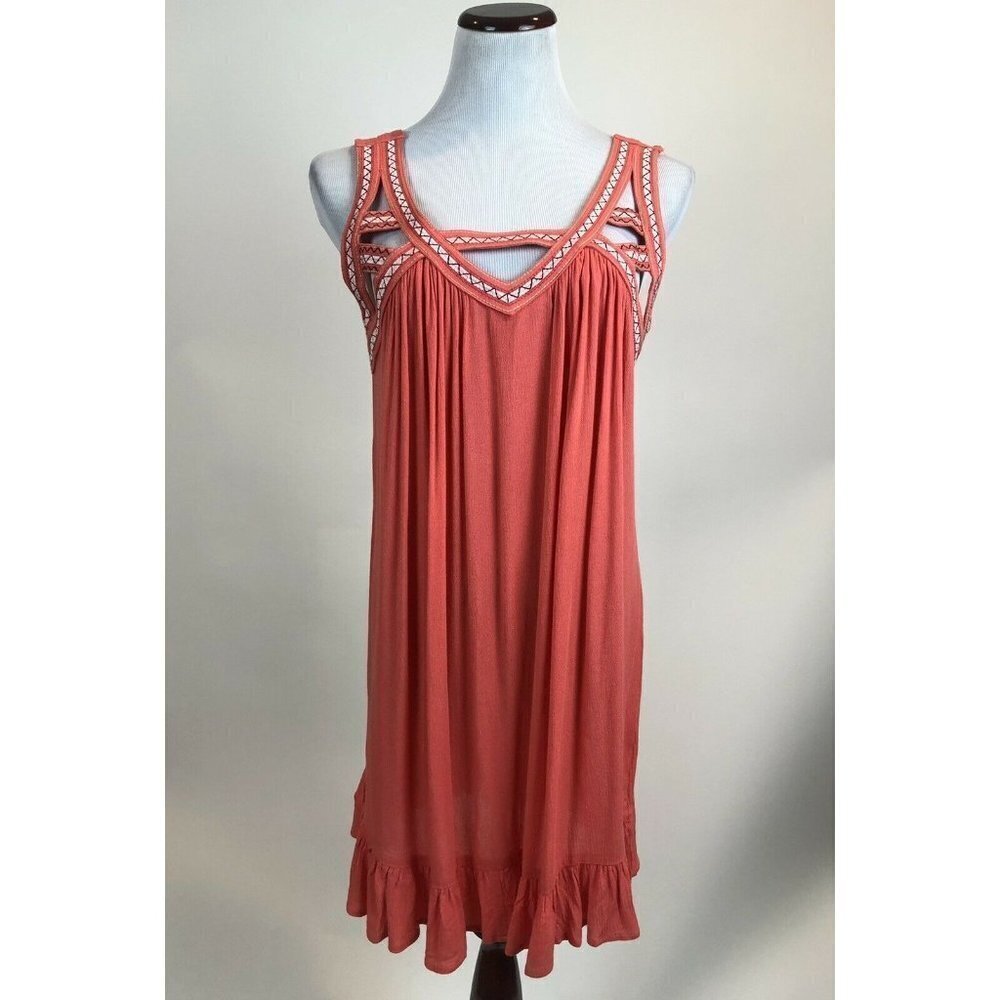 NWT Umgee Flowy Summer Coral‎ Sleeveless Dress with Cutouts Size Small
